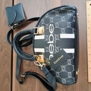 bebe Black and White Crossbody Bag